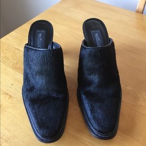 Matisse cow hide mules